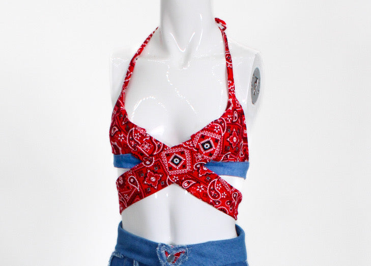 La bandida roja Heart Denim Set