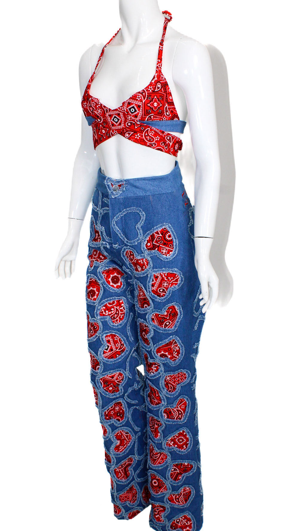 La bandida roja Heart Denim Set